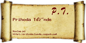 Prihoda Tünde névjegykártya